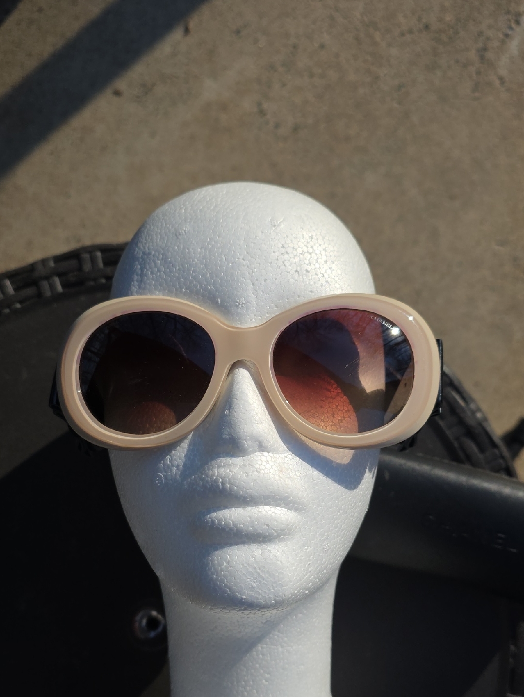 Chanel 5282-Q Cream Oval Sunglasses